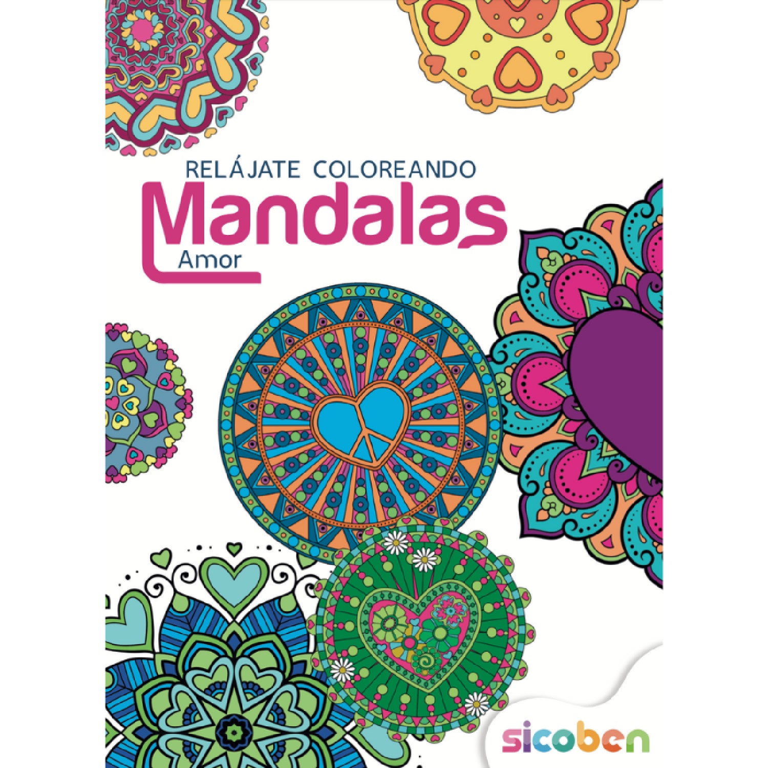 Libro Mandalas Amor con ilustraciones para colorear y relajarse.
